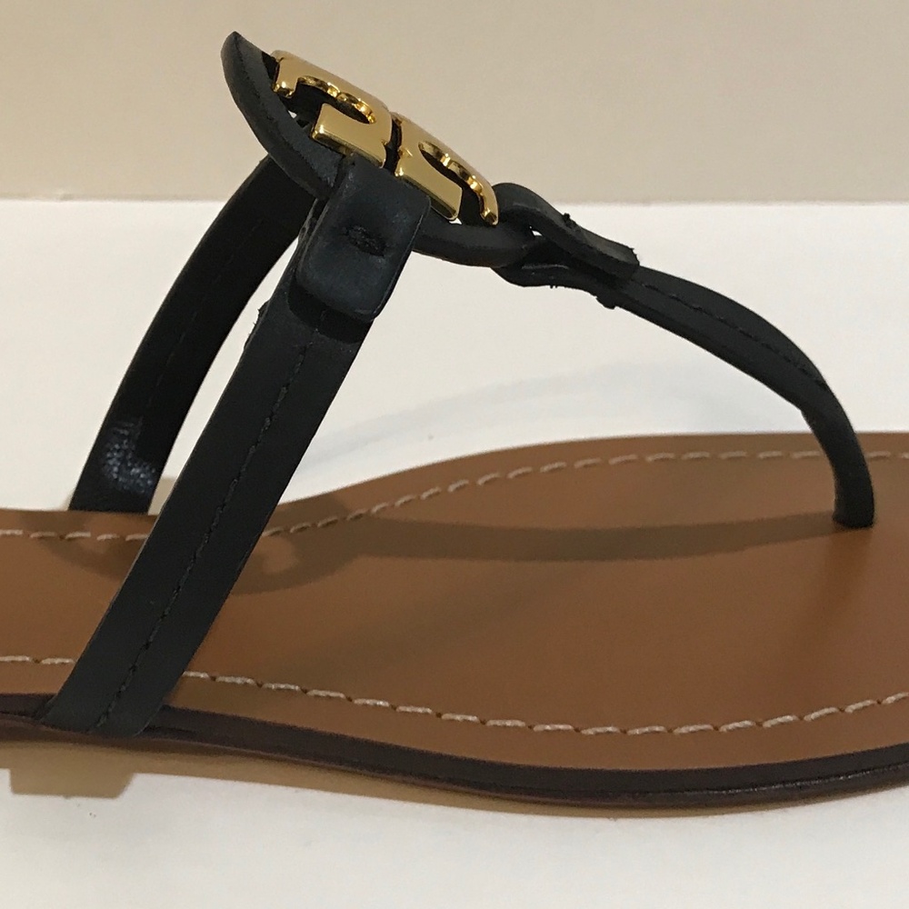 NIB Tory Burch Mini Miller Leather Thong - Perfect Black, Size 8 - Picture 6 of 11